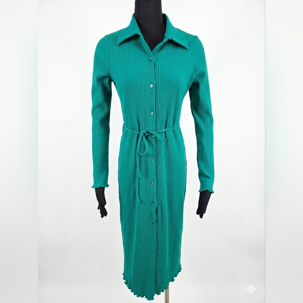 & Other Stories Teal Long Sleeve Dress